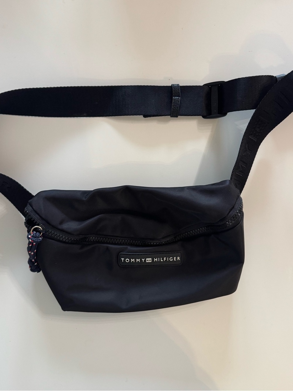 Tommy Hilfiger Black Nylon Waist Bag with Logo
